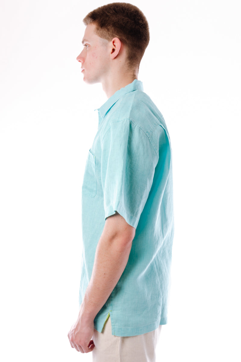 Sea Glass Linen Camp Shirt - LWN