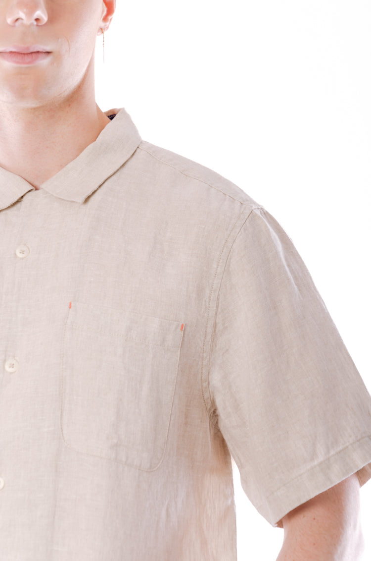 Sea Glass Linen Camp Shirt - NAT