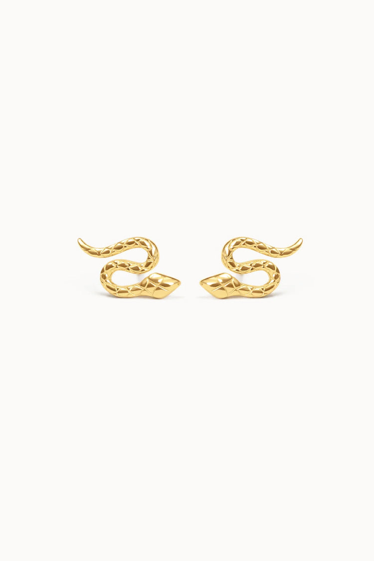 Serpent Stud Earrings - GLD