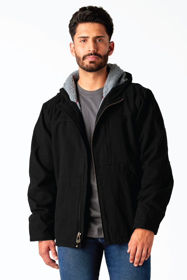 Sherpa Lined Duck Jacket - BLK