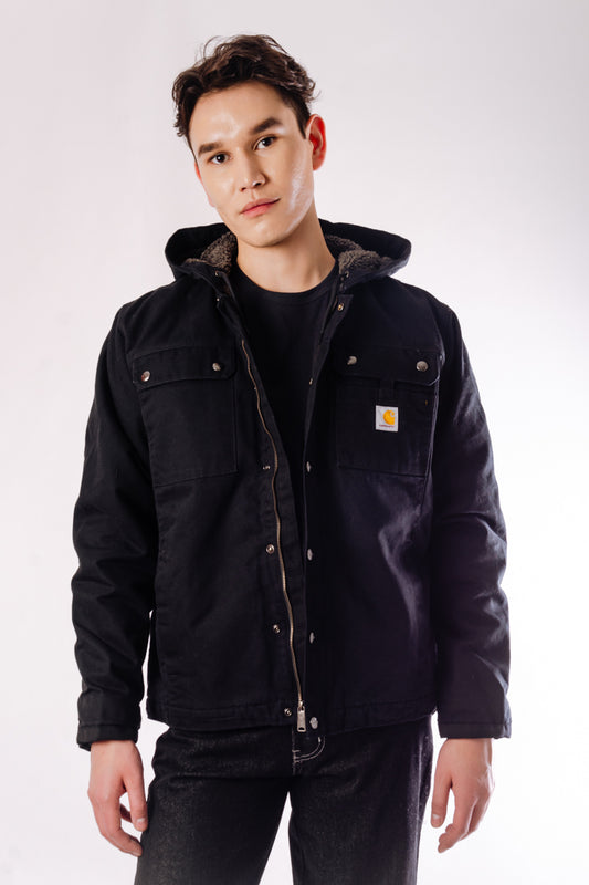 Sherpa Lined Utility Jacket  - BLK