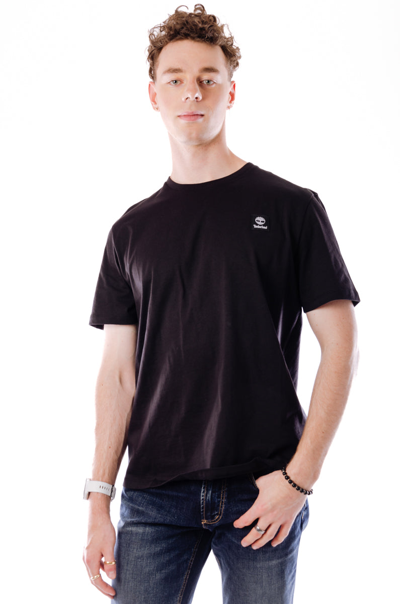 Short Sleeve Woven Badge Tee - BLK