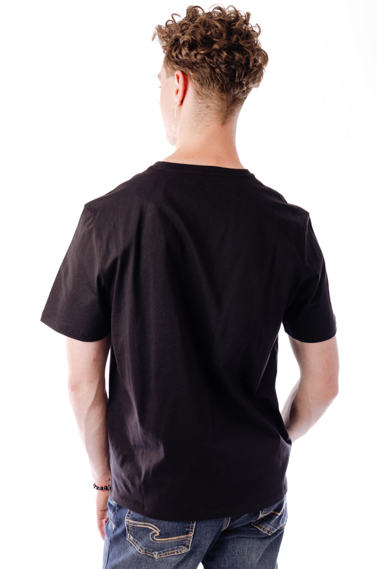 Short Sleeve Woven Badge Tee - BLK