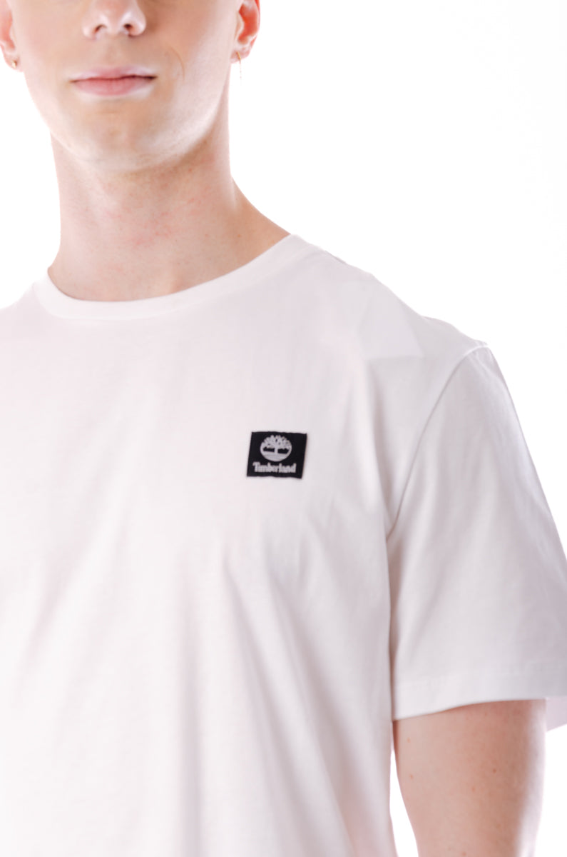 Short Sleeve Woven Badge Tee - WHT