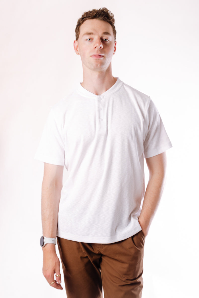 Slub Henley - White