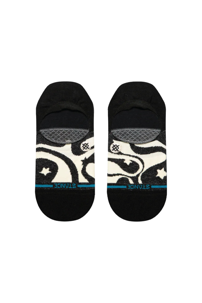 Star Swirl No Show Sock - BLK