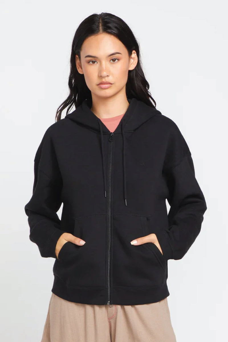 Stone Heart Up Zip Fleece - BLK