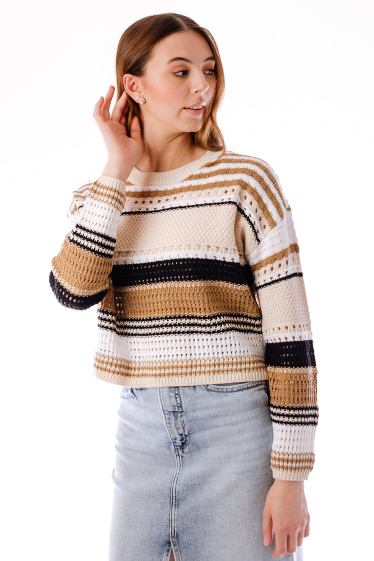 Striped Sweater - WHT