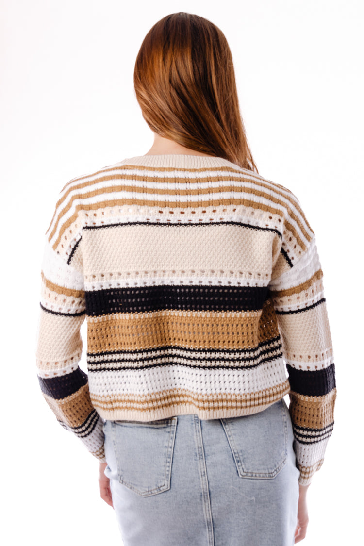 Striped Sweater - WHT