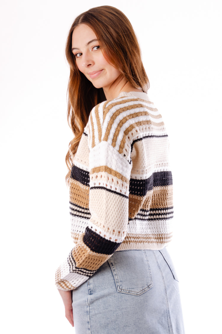 Striped Sweater - WHT