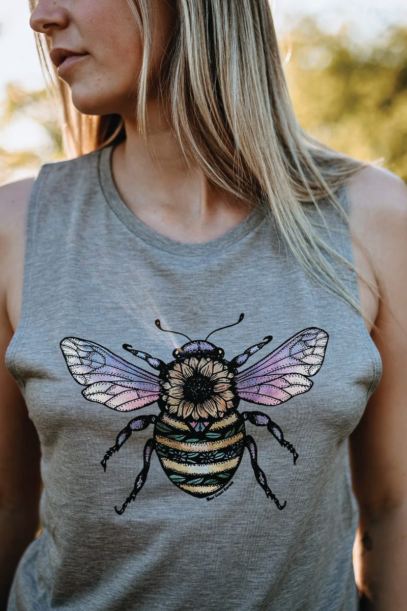 Sunflower Bee Muscle Tank - HGR