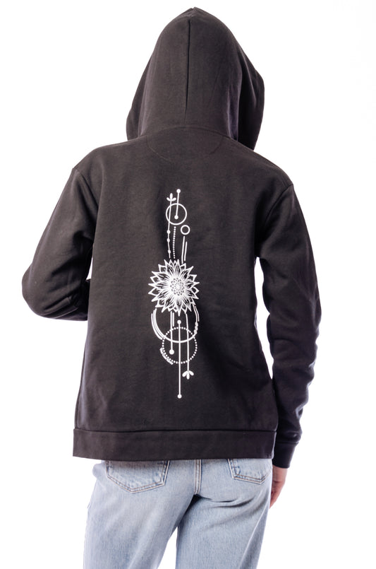 Sunflower Fine Lines Zip Hoodie - BLK