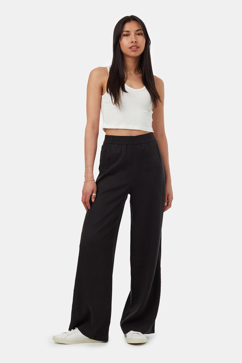 Tencel Wide Leg Pants - BLK