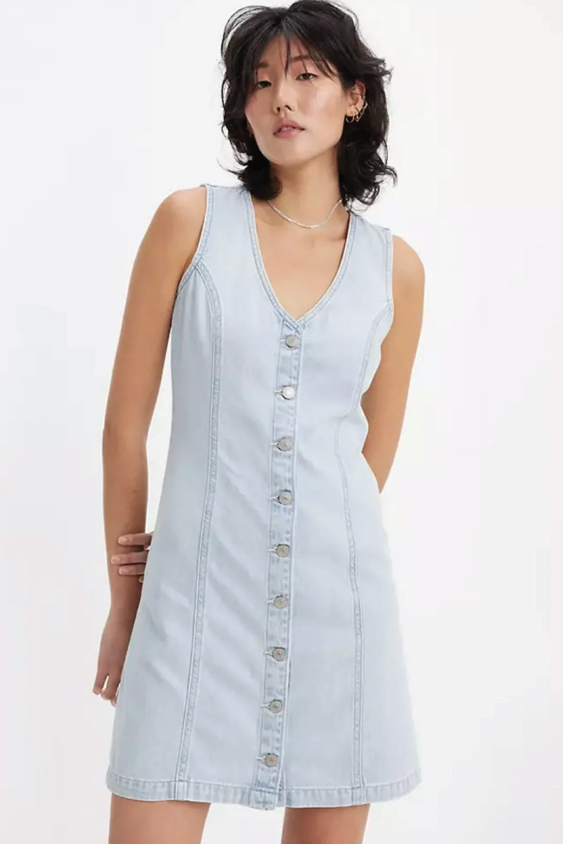 Thora Denim Mini Dress - NEV