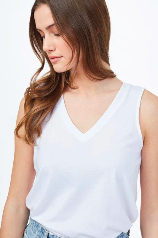 TreeBlend V-Neck Tank - WHT