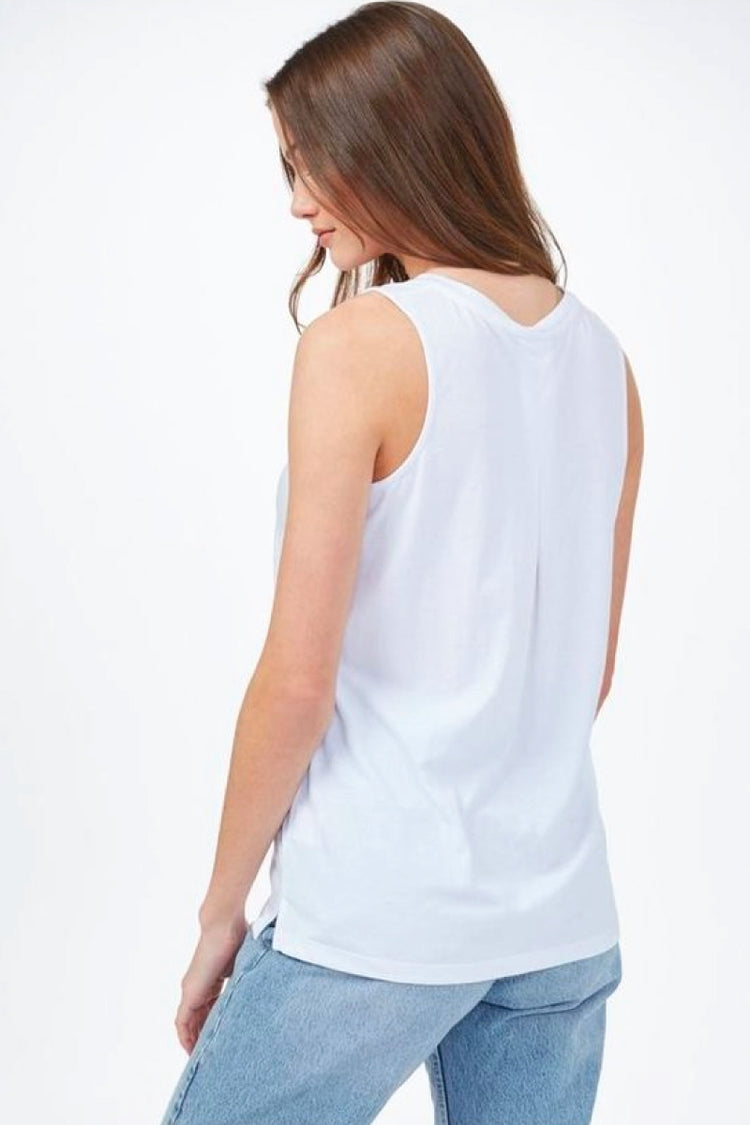 TreeBlend V-Neck Tank - WHT