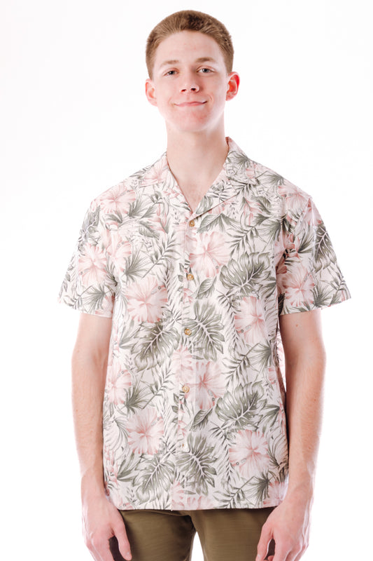 Tropical Camp Short Sleeve Shirt - GRY