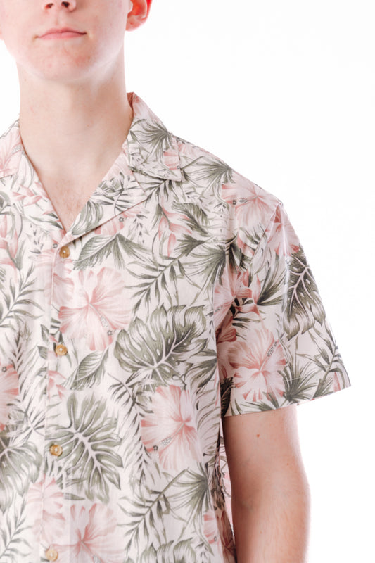 Tropical Camp Short Sleeve Shirt - GRY