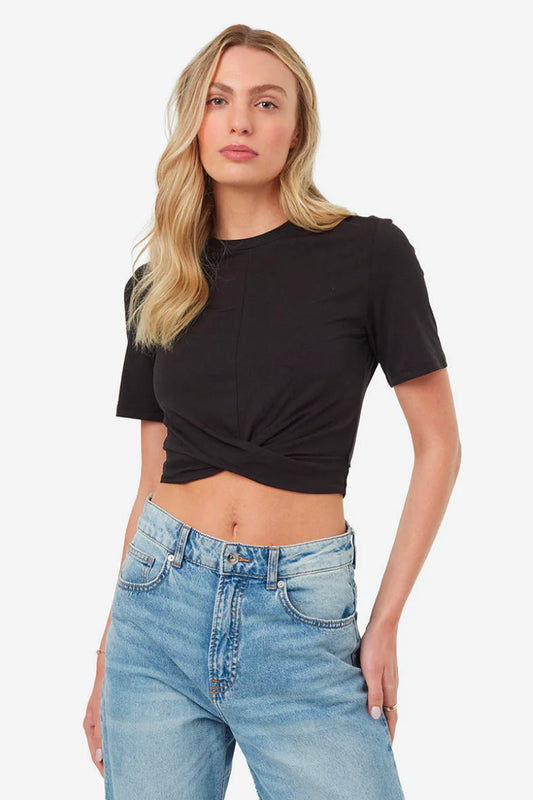 Twist Front Tee - BLK