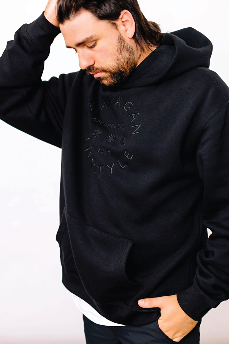 Unisex Black Community Embroidered Hoodie - BLK