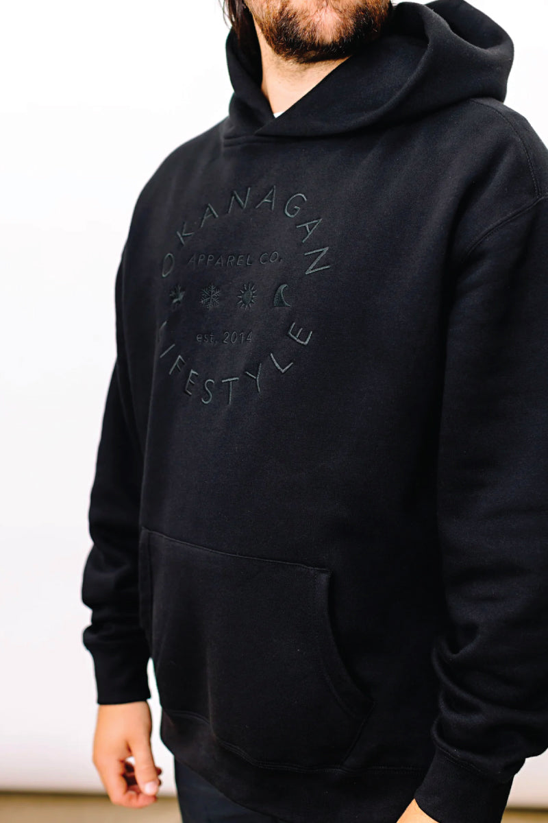 Unisex Black Community Embroidered Hoodie - BLK