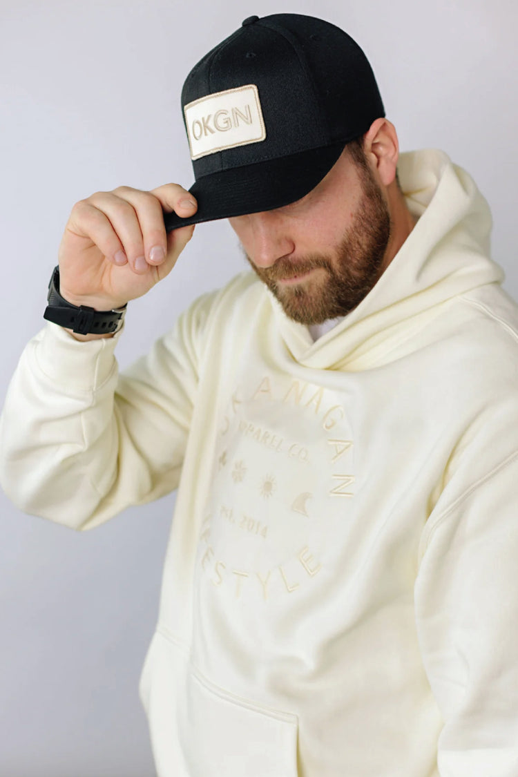 Unisex Cream Community Embroidered Hoodie - CRM