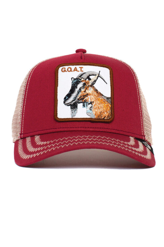 Unisex Goat Trucker Hat - RED