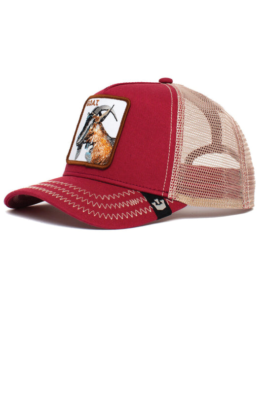 Unisex Goat Trucker Hat - RED