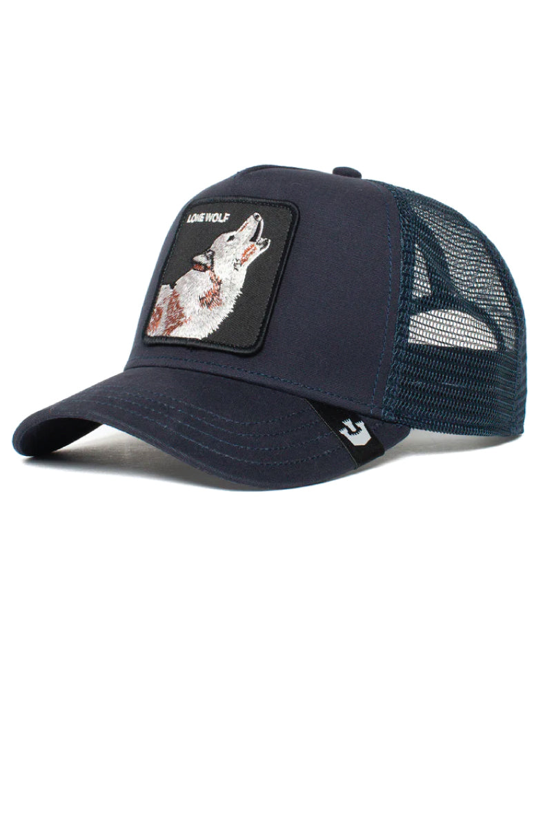 Unisex Lone Wolf Trucker Hat - NVY