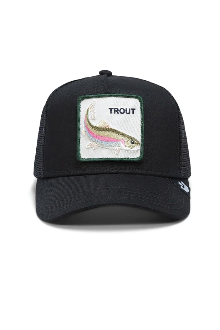 Unisex Trout Fish Trucker Hat - BLK