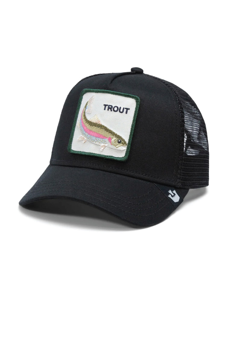 Unisex Trout Fish Trucker Hat - BLK