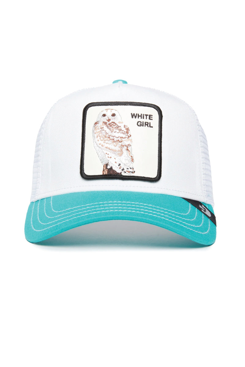 Unisex White Owl Trucker Hat - TEA