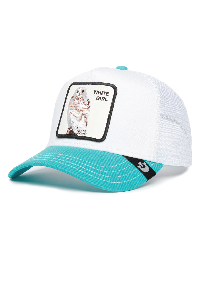 Unisex White Owl Trucker Hat - TEA