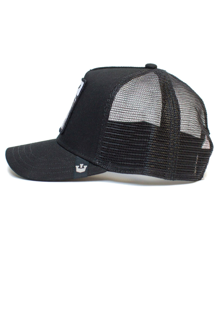 Unisex White Tiger Trucker Hat - BLK