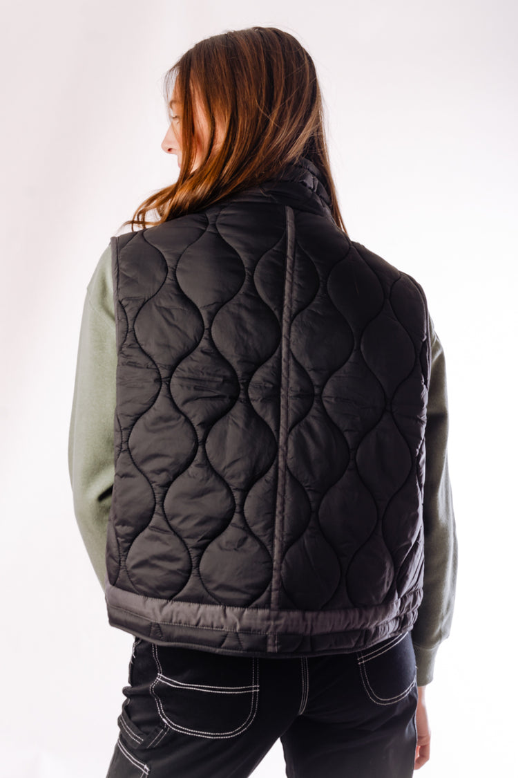 Valky Quilted Nylon Vest - BLK