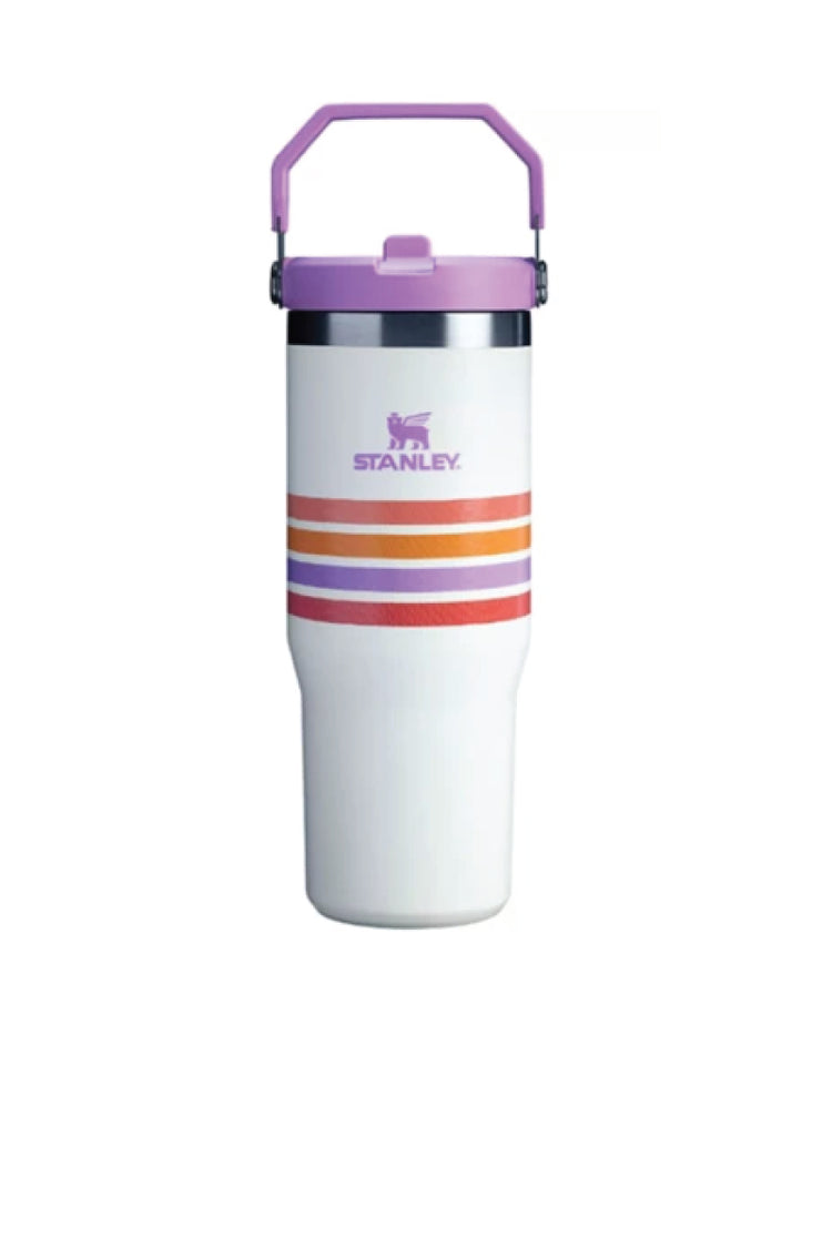 Varsity Iceflow Flip Straw 30 oz - Cream Lilac Stripe - CLS