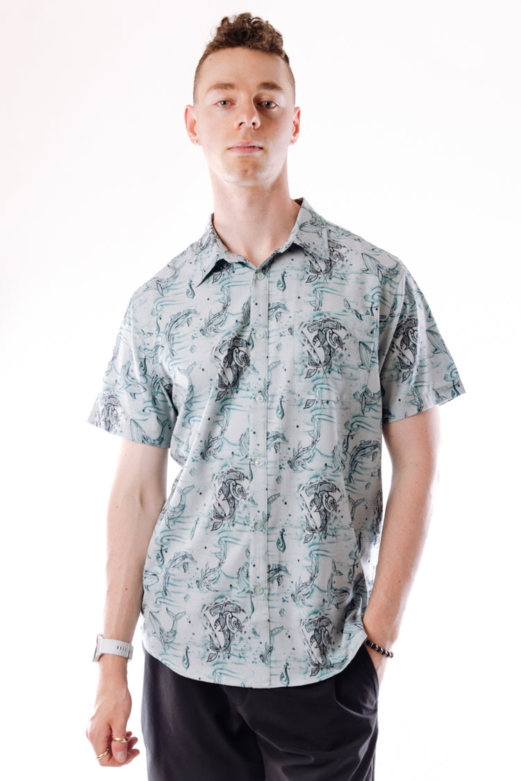 Watercolor Depths Short Sleeve Shirt - SUR