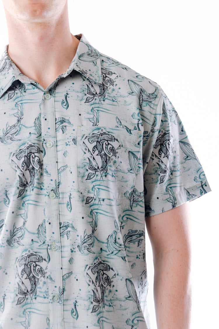 Watercolor Depths Short Sleeve Shirt - SUR