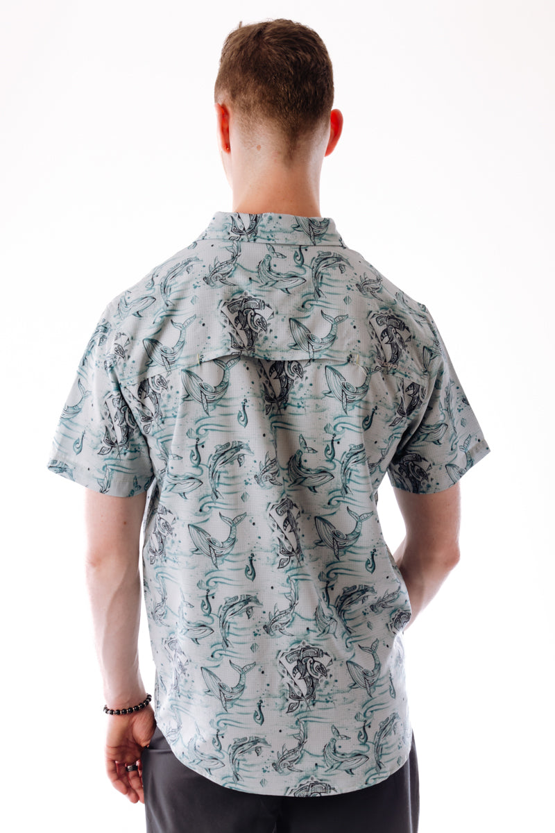 Watercolor Depths Short Sleeve Shirt - SUR