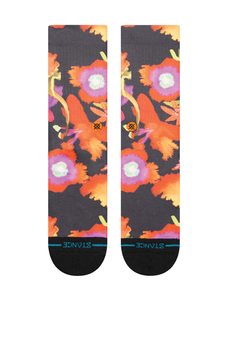 Watered Crew Sock - BLK