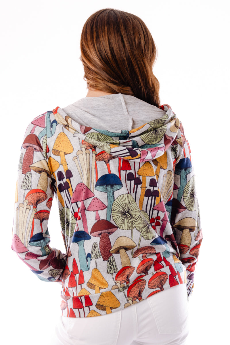 Whimsical Mushroom Zip-Up Hoodie - HGR