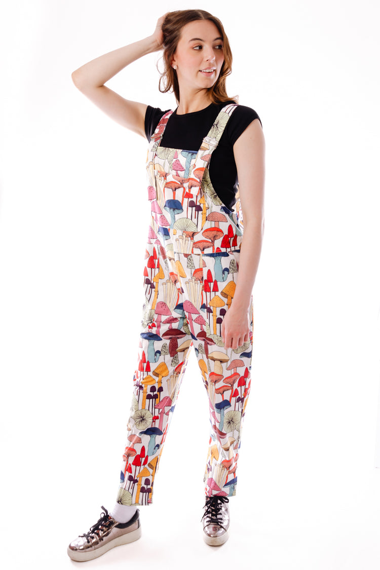 Whimsical Mushrooms Overalls - NAT