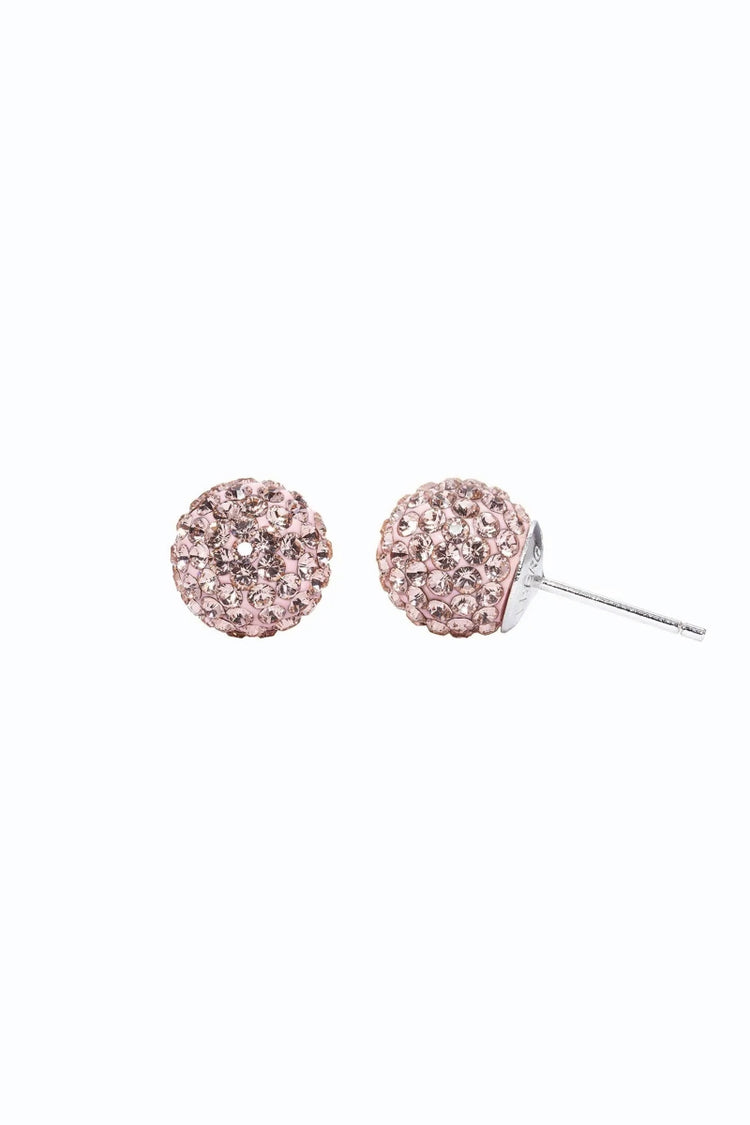 10mm Sparkle Ball Earrings - Rosé