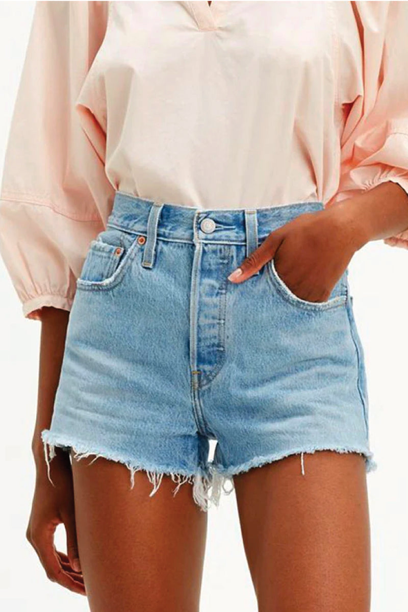 501 Original High Rise Shorts - LTWASH