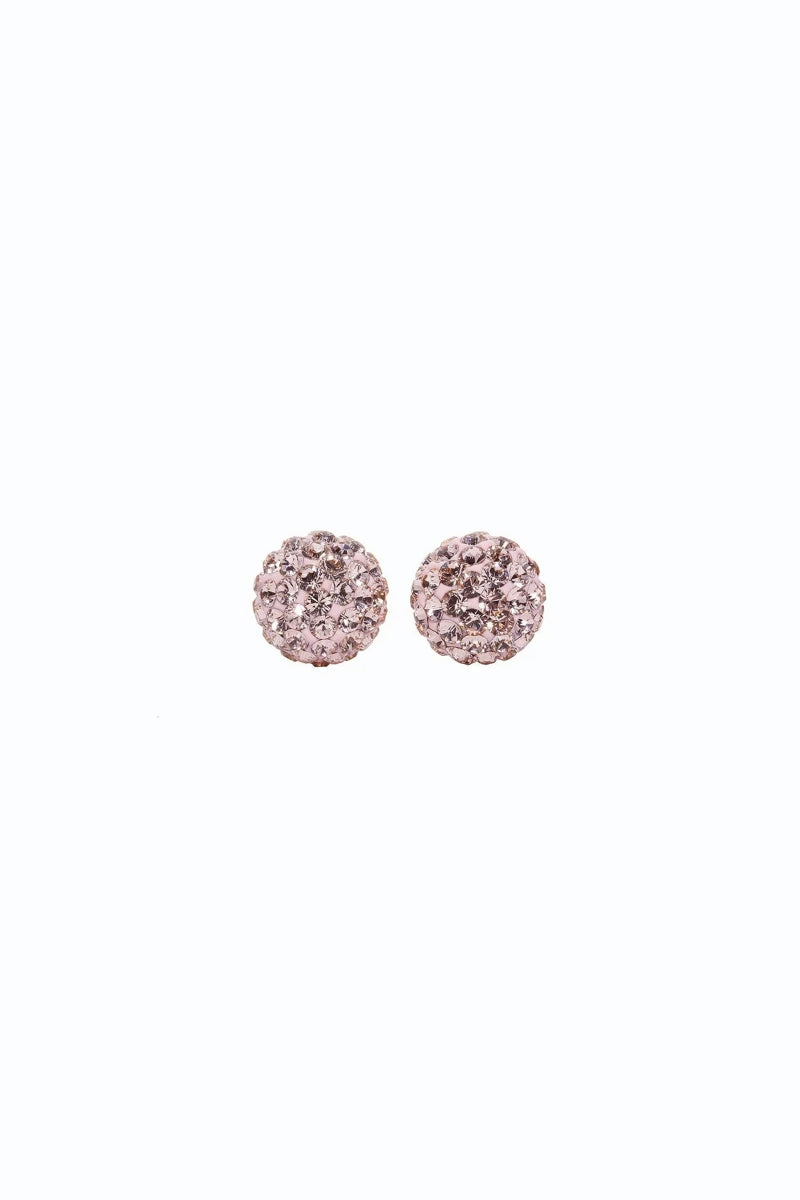 8mm Sparkle Ball Earrings - Rosé - ROS