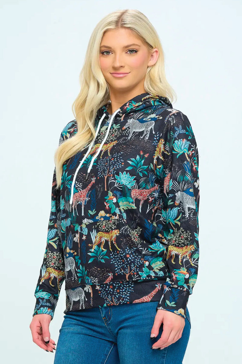 Animal World Hoodie - BLK