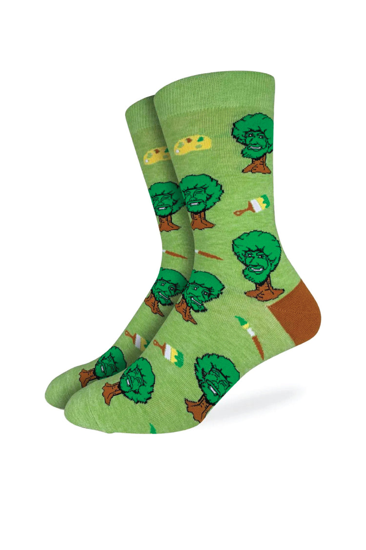 Bob Ross Happy Trees Sock - GRN