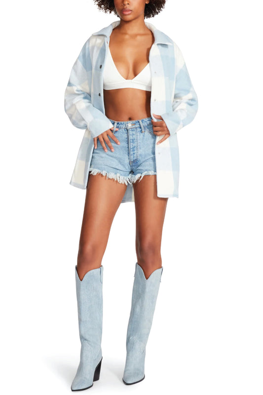 Bonnie Fringed Shacket - WHT