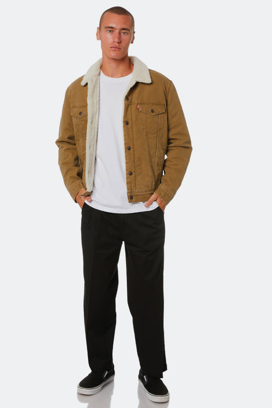 Canvas Sherpa Trucker Jacket - BRN