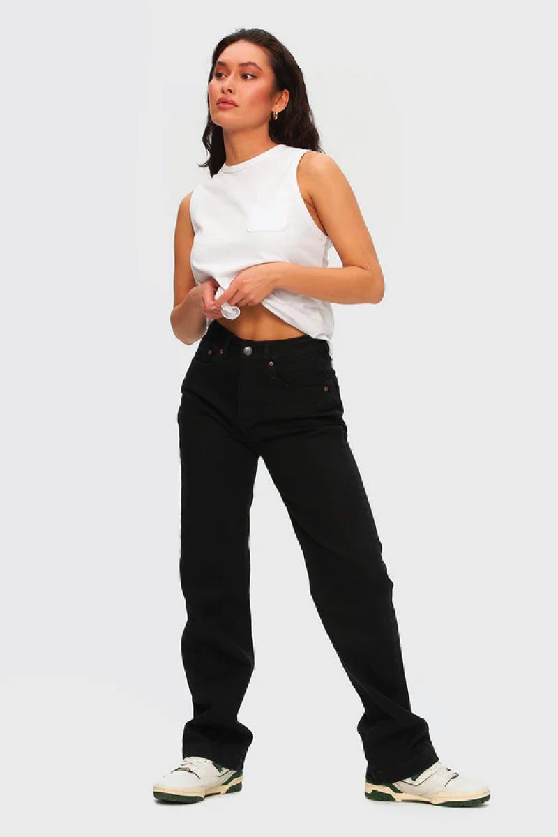 Dyed Denim Wide Leg - BLK